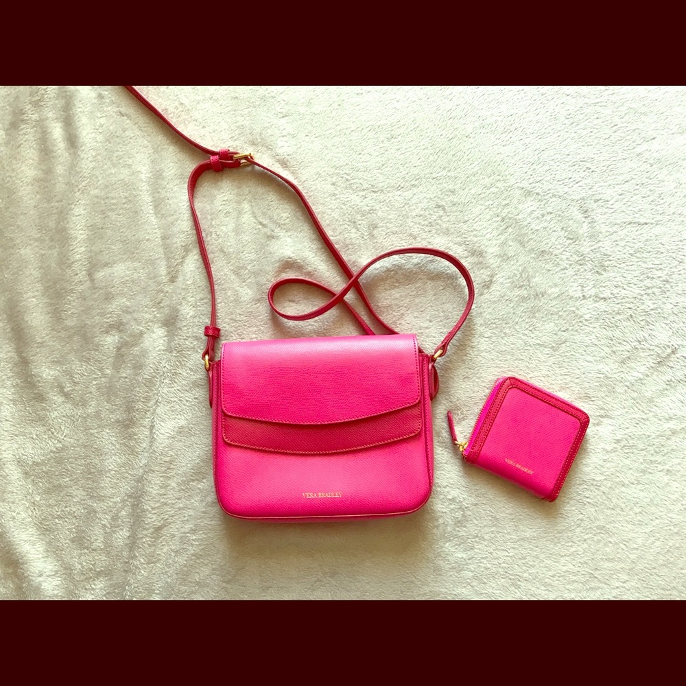 Vera Bradley pink “twice as nice” purse & wallet.